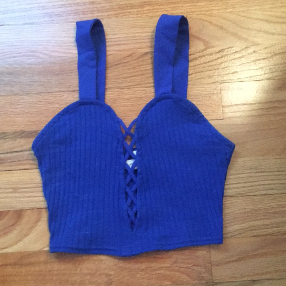 Blue crop top